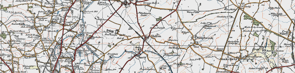 Old map of Shilton in 1920