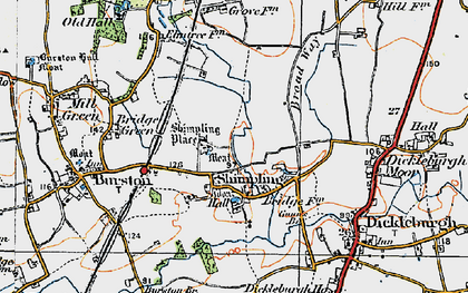 Old map of Shimpling in 1921