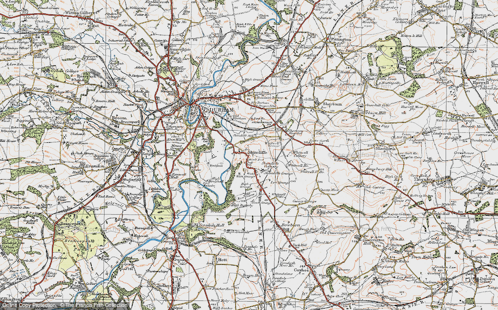 Old Map of Shincliffe, 1925 in 1925