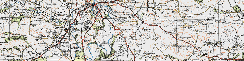 Old map of Shincliffe in 1925