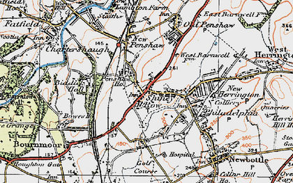 Old map of Biddick Hall in 1925