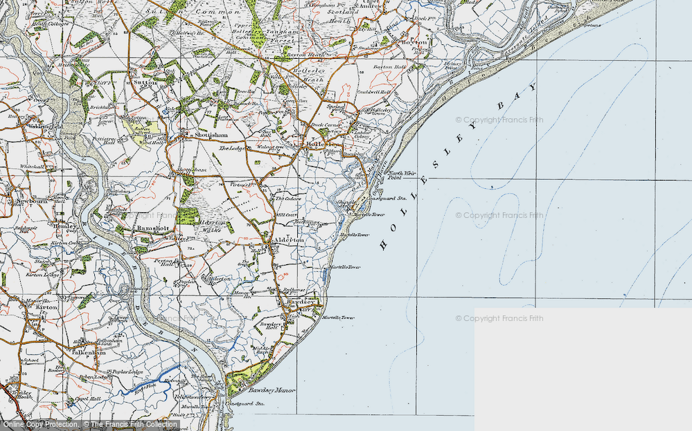 Old Map of Shingle Street, 1921 in 1921