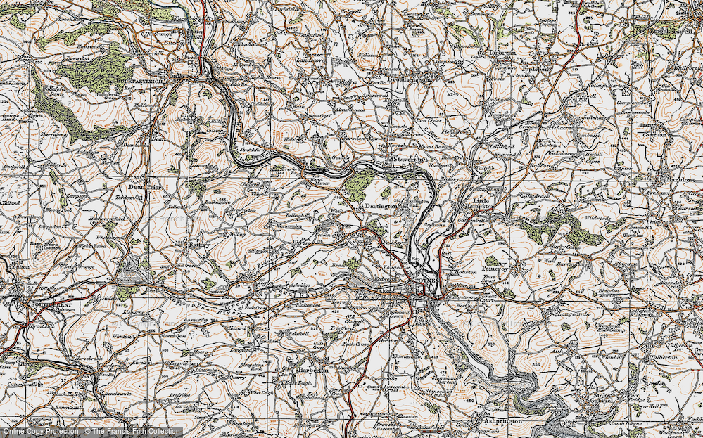 Old Map of Shinner's Bridge, 1919 in 1919