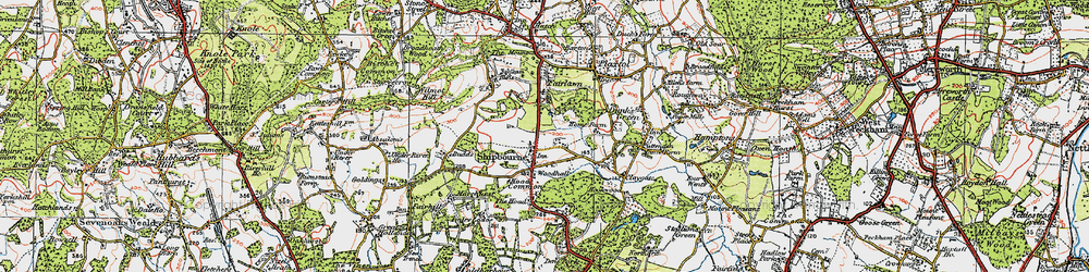 Old map of Shipbourne in 1920