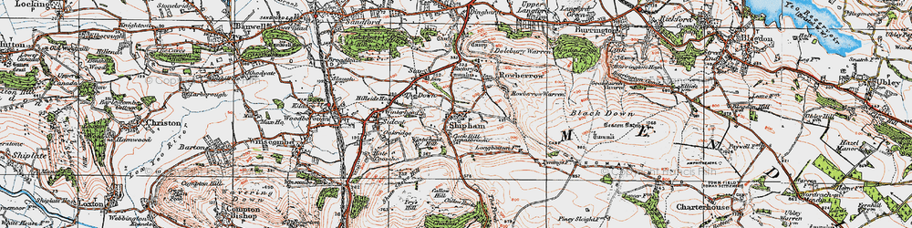 Old map of Shipham in 1919