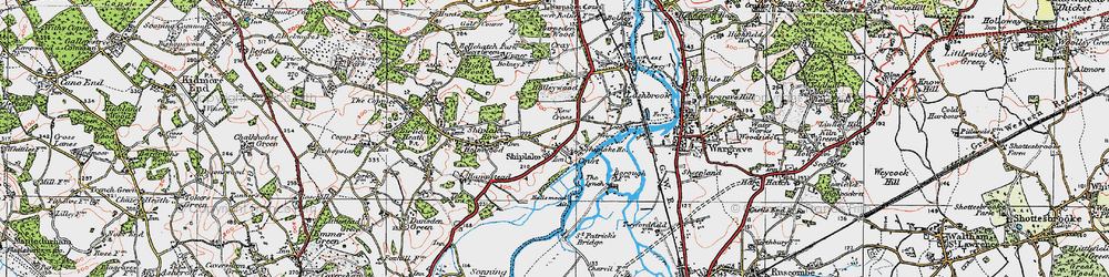 Old map of Shiplake in 1919