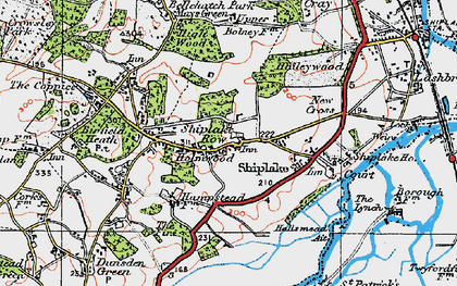 Old map of Shiplake Row in 1919