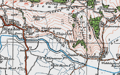 Old map of Bleadon Hill in 1919