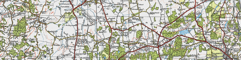 Old map of Burstow Hall in 1920