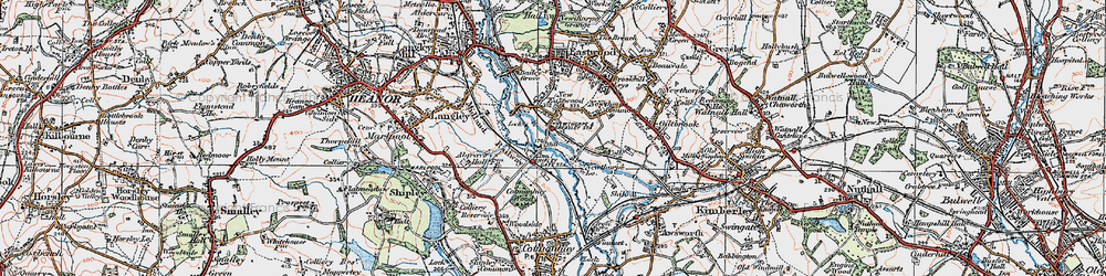 Old map of Shipley Gate in 1921