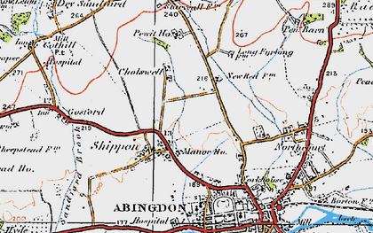 Old map of Shippon in 1919