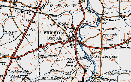 Old map of Shipston-on-Stour in 1919