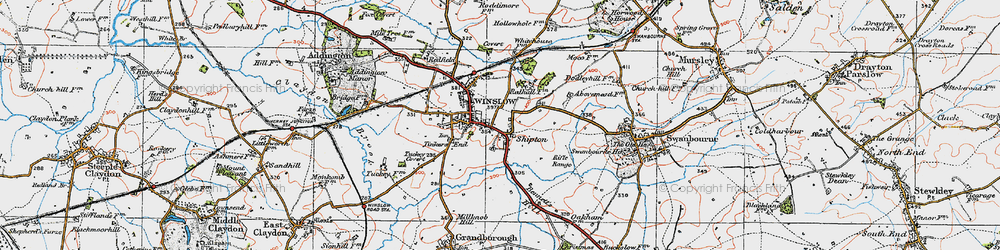 Old map of Shipton in 1919