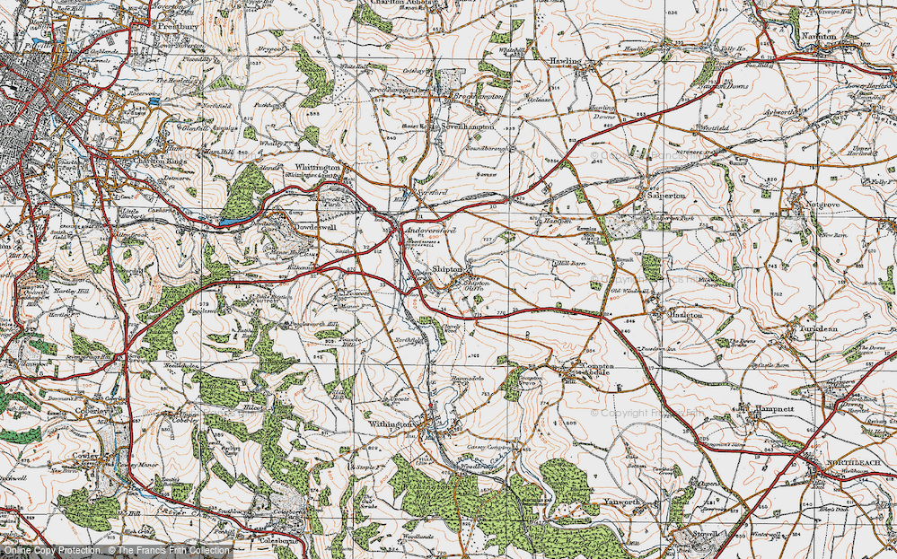 Old Map of Shipton Oliffe, 1919 in 1919