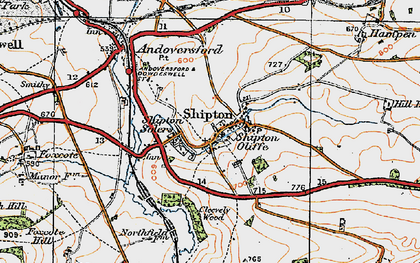 Old map of Shipton Oliffe in 1919