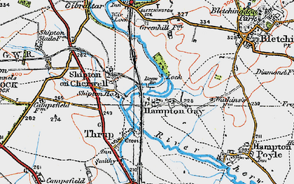 Old map of Shipton-on-Cherwell in 1919