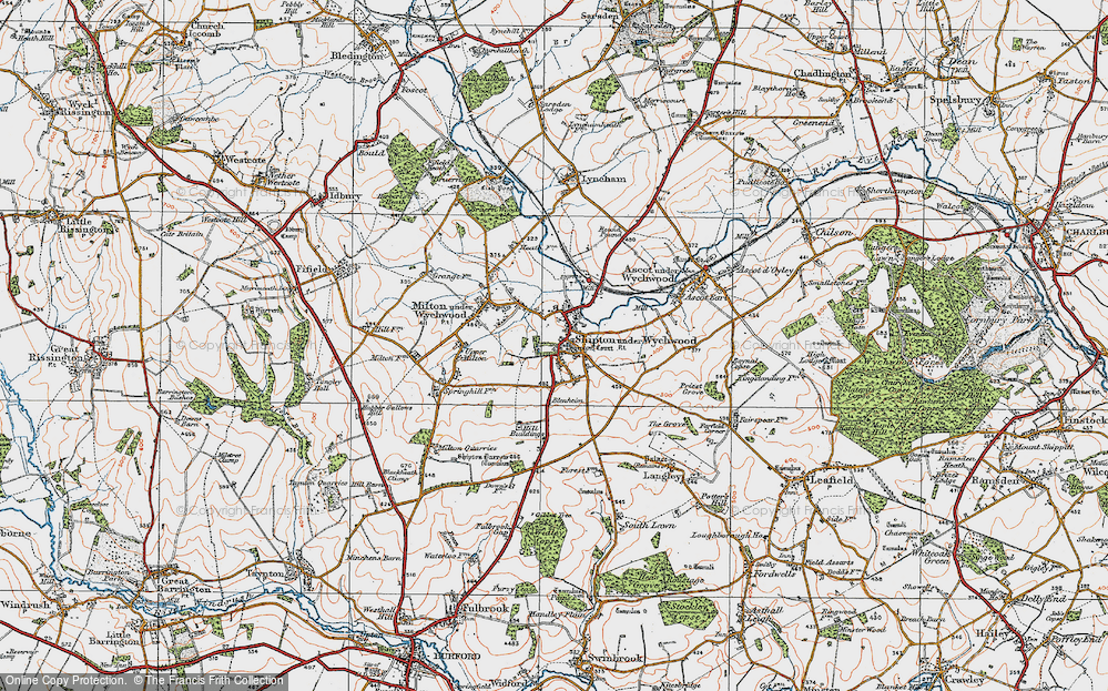 Old Map of Shipton under Wychwood, 1919 in 1919