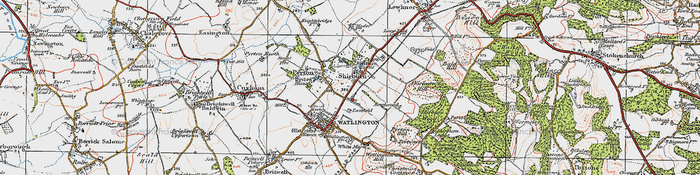 Old map of Shirburn in 1919