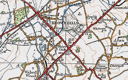 Old map of Shire Oak in 1921