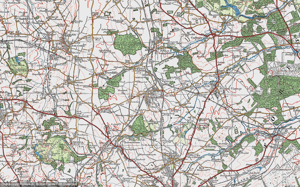 Old Map of Shirebrook, 1923 in 1923