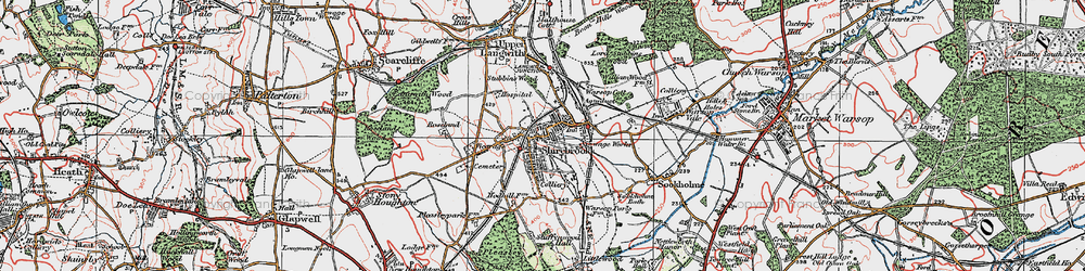Old map of Shirebrook in 1923
