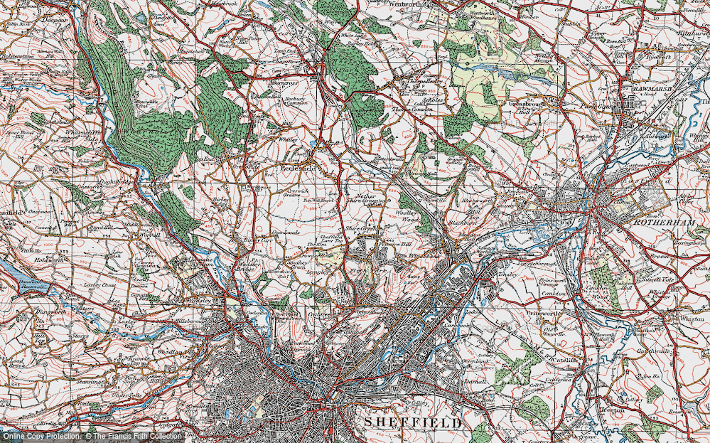 Old Map of Shiregreen, 1923 in 1923