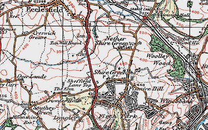 Old map of Shiregreen in 1923