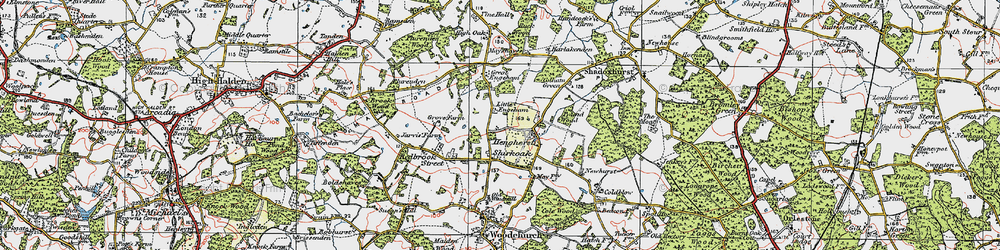 Old map of Shirkoak in 1921