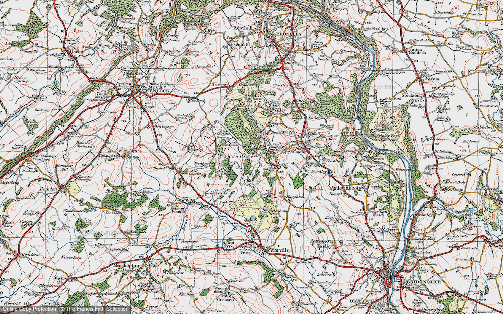 Old Map of Shirlett, 1921 in 1921