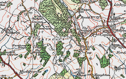 Old map of Shirlett in 1921