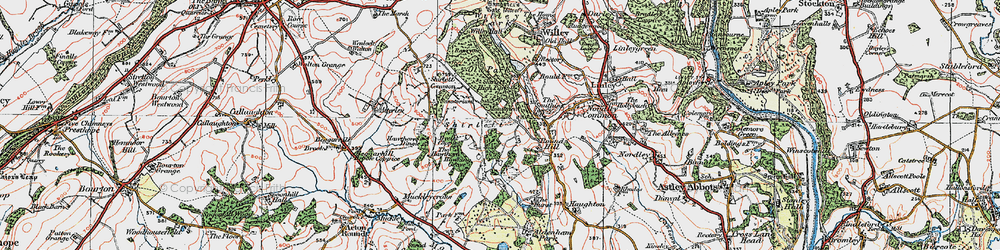 Old map of Shirlett in 1921