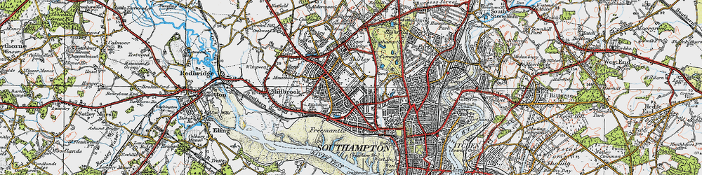 Old map of Shirley in 1919