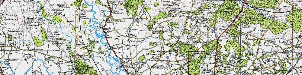 Old map of Shirley in 1919