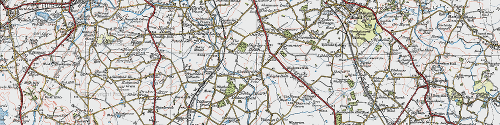 Old map of Shirley Heath in 1921