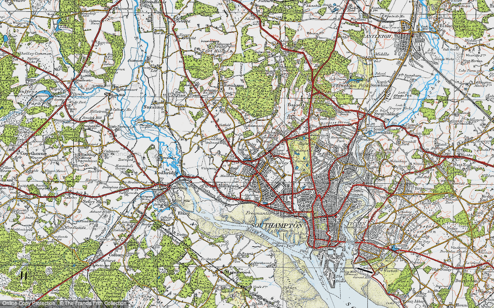 Old Map of Shirley Warren, 1919 in 1919