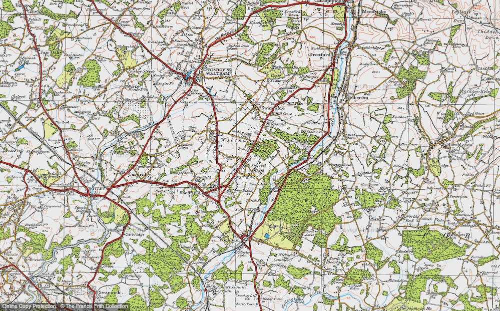 Old Map of Shirrell Heath, 1919 in 1919