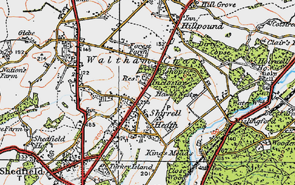 Old map of Shirrell Heath in 1919
