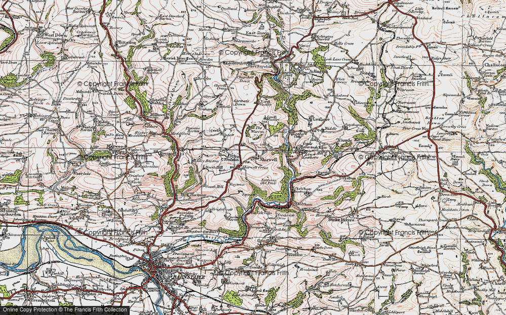 Old Map of Historic Map covering Youlston in 1919