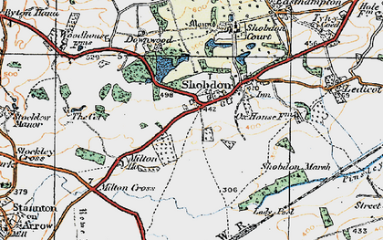 Old map of Shobdon in 1920