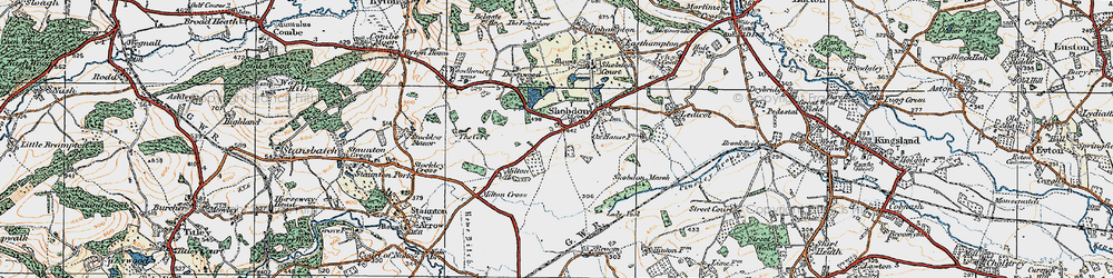 Old map of Shobdon in 1920