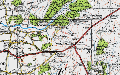 Old map of Shobley in 1919