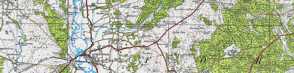 Old map of Shobley in 1919