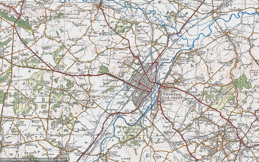 Old Map of Shobnall, 1921 in 1921