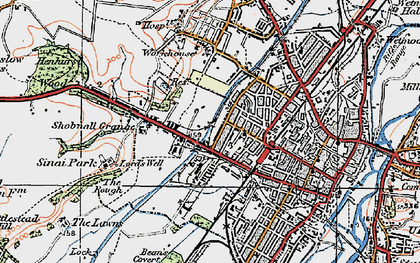 Old map of Shobnall in 1921