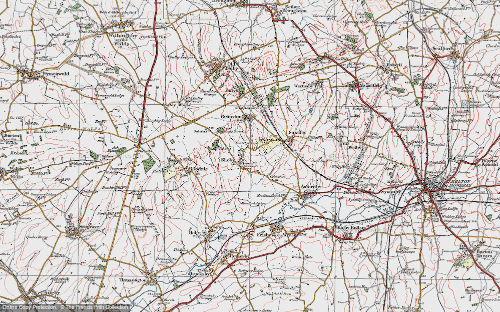 Old Map of Shoby, 1921 in 1921