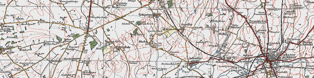 Old map of Shoby in 1921