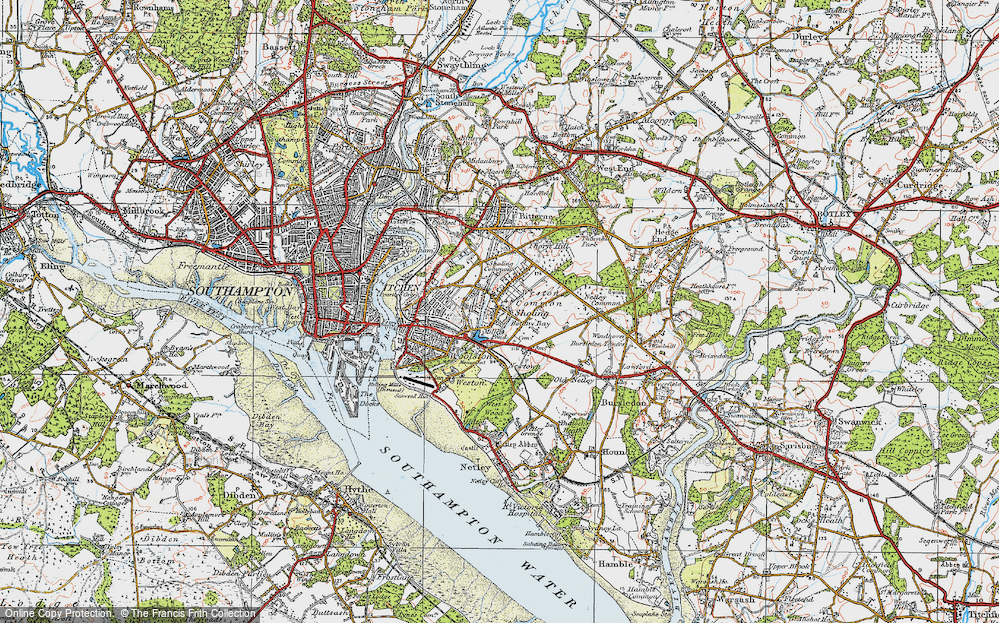 Old Map of Sholing, 1919 in 1919