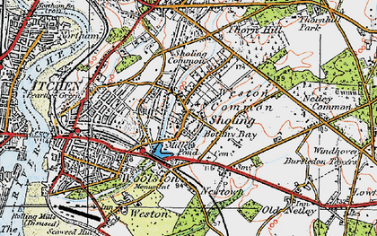 Old map of Sholing in 1919