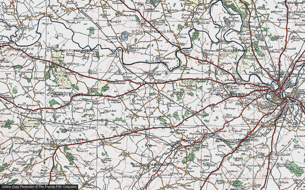 Old Map of Shoot Hill, 1921 in 1921