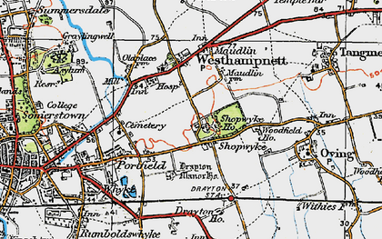 Old map of Shopwyke in 1919